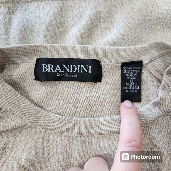 Brandini Short Sleeve Crew Neck Sweater Womens SZ XL Minimalist Preppy Old Money - Picture 2 of 4